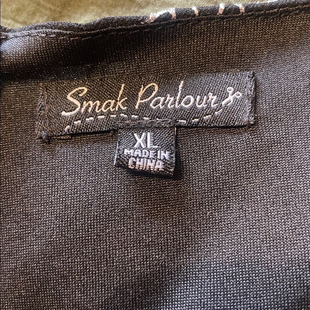 Smak Parlour Black and Silver Snowflake Social Climber Caftan Dress Sz XL - Picture 8 of 9